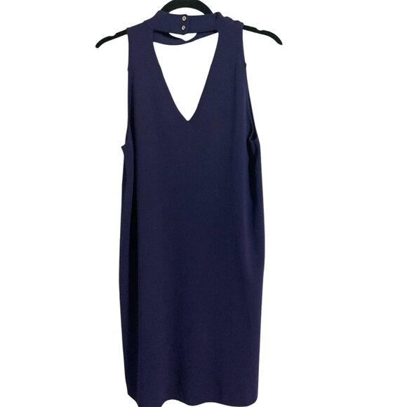 MILLY Italian Structured Stretch Shift Mini Dress Navy  size Small - Picture 3 of 11